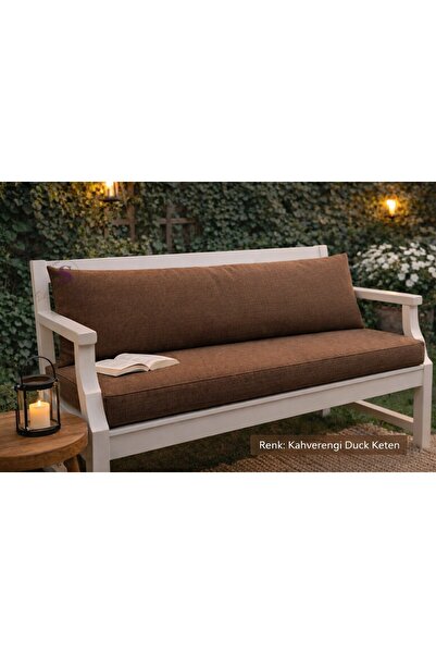 shules collection El Yapımı KAHVE Duck Keten Bank Minderi 120x50x10 cm – Uzun...