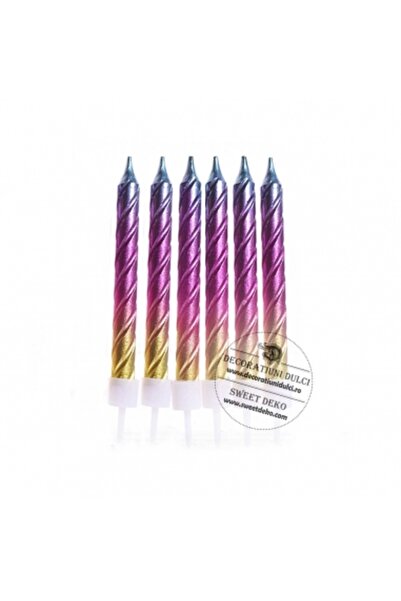 Decoratiuni Dulci Set lumânări degrade aur-Indigo pentru torturi