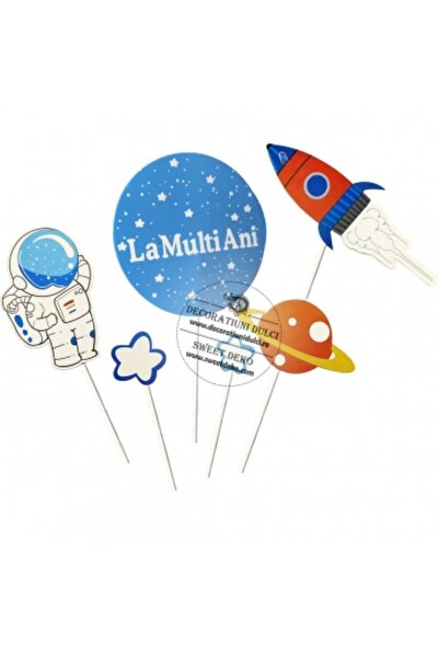 Decoratiuni Dulci Toppers carton astronaut (5piese)