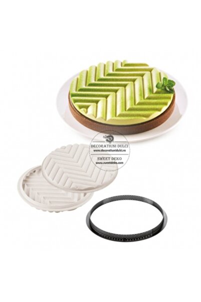 Decoratiuni Dulci Tarte grafique kit, Silikomart