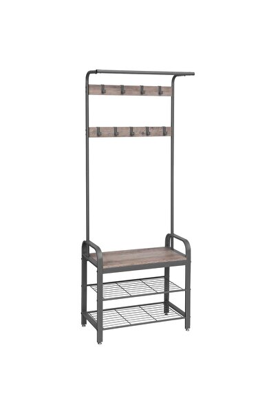 AyrStore Portmanto, Koltuklu Ayakkabılık, 9 Çıkarılabilir Askılı Elbise Askıs...