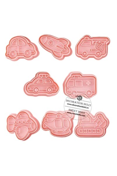 Decoratiuni Dulci Set decupatoare Little Vehicles (8 decupatoare)
