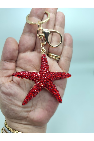 By Semra Taşlı Yapay Elmas Okyanus Deniz Yıldızı Araba, Ev Metal Anahtarlık Ç...