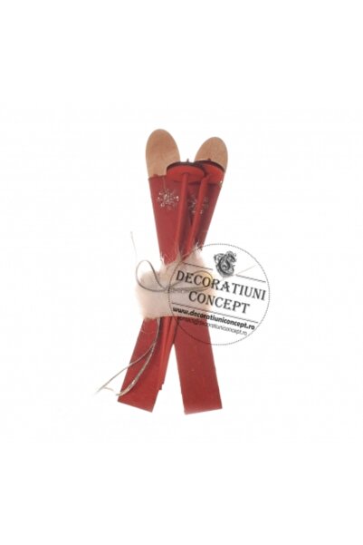 Decoratiuni Dulci Mini ornament schiuri culoare rosie