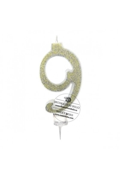 Decoratiuni Dulci Lumanari cifre aurii - Цифра 9