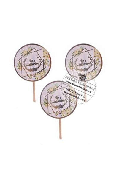 Decoratiuni Dulci Mini toppers din χαρτοκιβώτιο Ne casatorim! (6 buc.)