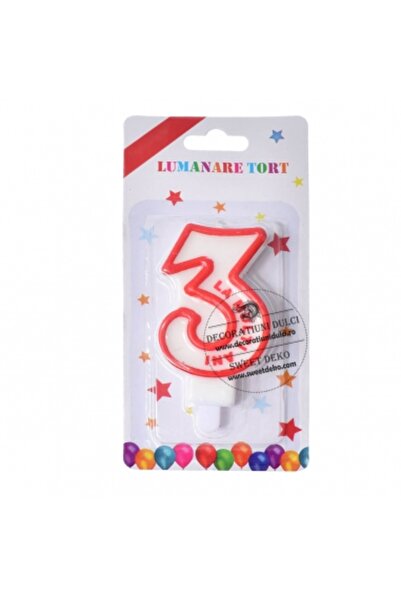 Decoratiuni Dulci Lumanari cifre, La multi ani - Cifra 3