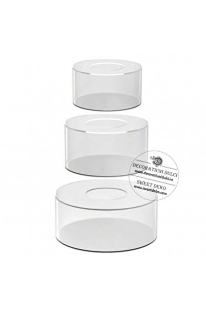 Decoratiuni Dulci Etaj rotund din акрил прозрачен (h.15cm) - 15cm