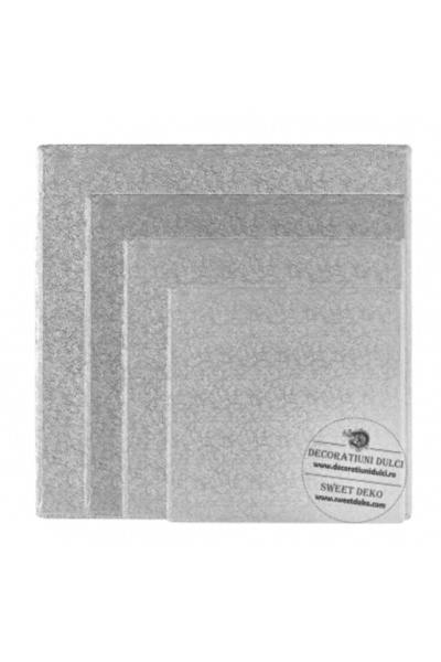 Decoratiuni Dulci Platforma tort patrata (drum argintiu) - 35x35cm