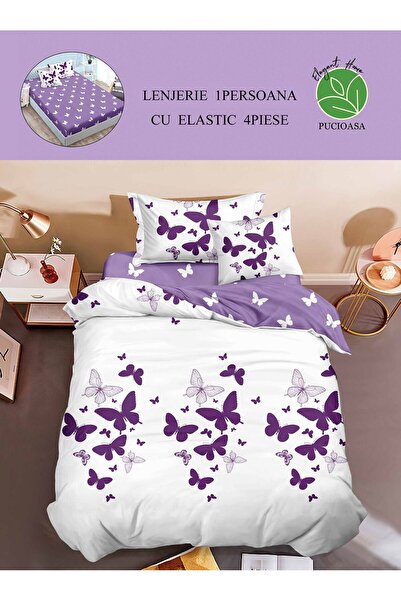 trendyhome 4-Piece Single Bed Linen, with Elastic, Fine Cotton, Modern Print