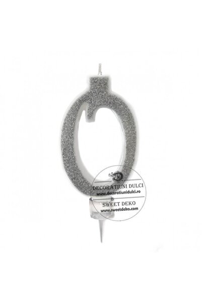 Decoratiuni Dulci Lumanari cifre argintii - Цифра 0