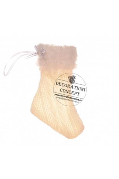 Decoratiuni Dulci Мини декор soseta crosetata alba, Craciun