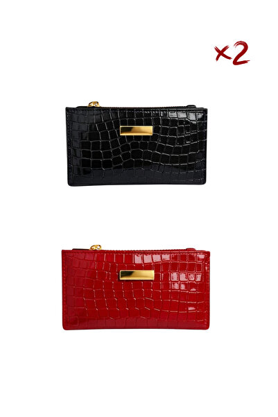 NEWISH POLO ACCESSORIES Portofel de damă cu model crocodil, pachet de 2 |   S...