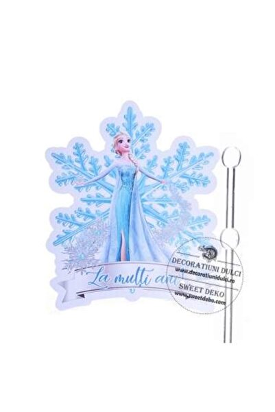 Decoratiuni Dulci Cake topper din carton Elsa decor fulg