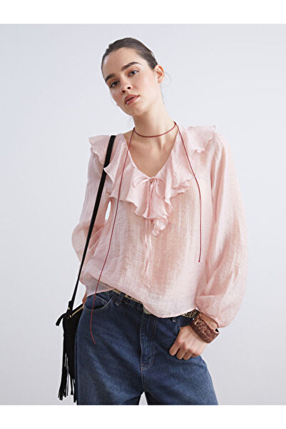 LC Waikiki I V Planting Ruffle Chiffon Blouse from Freezen Store