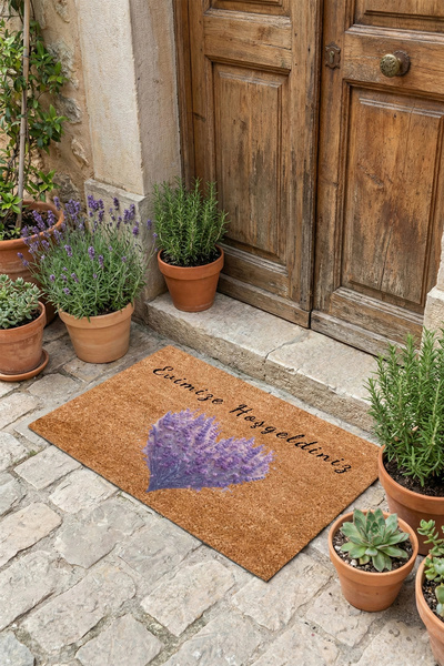 Valerine Life نسيم اللافندر مرحبًا بك في منزلك، سجادة باب خارجية للمنزل والمك...