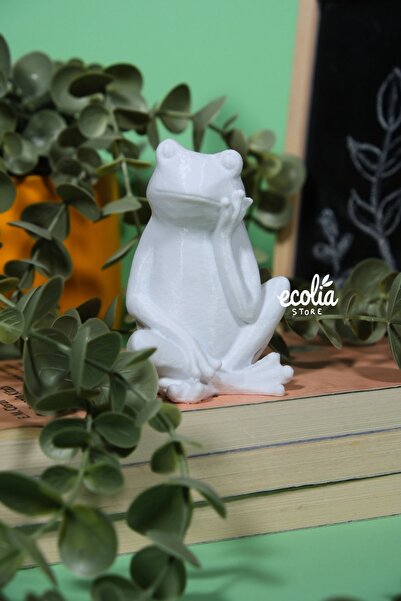 ecolia store Düşünen Kurbağa Dekoratif Biblo | Minimal Masa & Raf Süsü