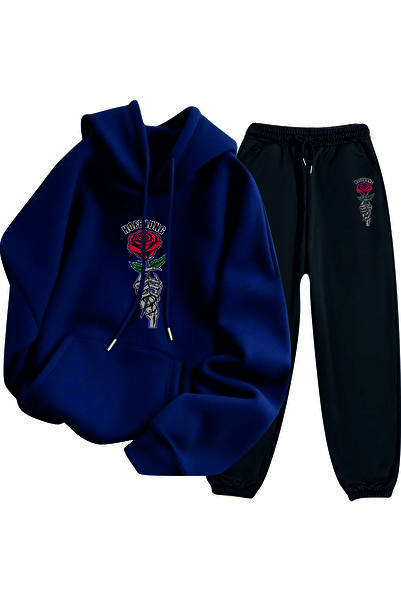 HOFFNUNG Casual Tracksuit Set Rose Outdoor Spring/Summer Full Hoodie