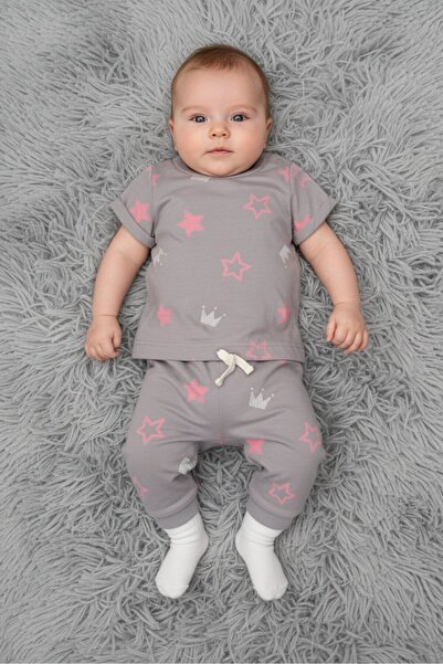 Baby Starters Toddlers Girl 3 Pcs Graphic Print Top And Bottom Set, Multicolor