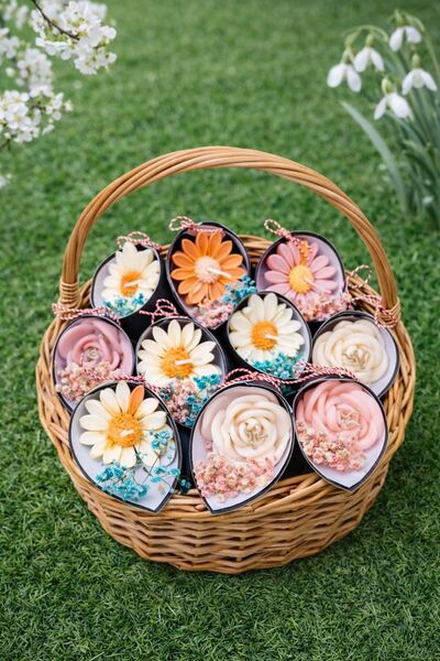 AlessandrinaCandles Mărțișor Premium – Lumânare Handmade în Formă de Floare, ...