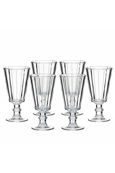 ABYZ Set of 6 Aperitif Wine Glasses made of glass, with pattern and stem, Cap...