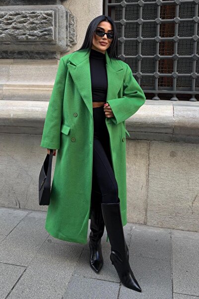 Lijuri Oversize double breasted long cashmere coat 7130