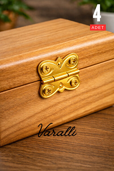 Varalli Papatya Gold Menteşe Küçük Desenli Minyatür Hobi Kutu, Takı Kutu, Tes...