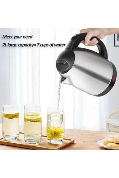 Primo Plus Denx DX1774 Electric Water Kettle (1.8L, 1500W, Silver)