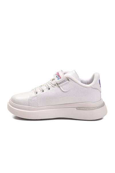 AYK'S Pantofi sport pentru copii din piele lacuita albastra cu sclipici 2540-...