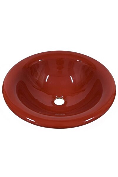 Brezza - TB34CNK Kırmızı Cam Çanak Lavabo - 55009381