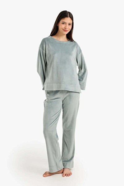 CARINA long-sleeved velvet pajama set