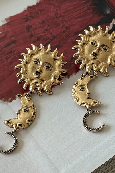 Trendy Butik Vip sun moon earrings