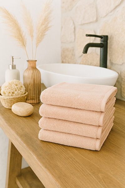 Taka Fabrics طقم مناشف قطنية 100% مكون من 4 قطع مقاس 40x70 سم