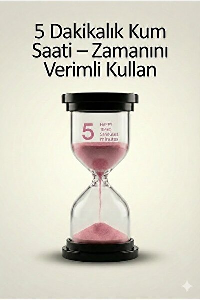 sonx 5 Dakikalık Kum Saati Zamanlayıcı – PEMBE Dekoratif Masa Saati 4 Renk Se...