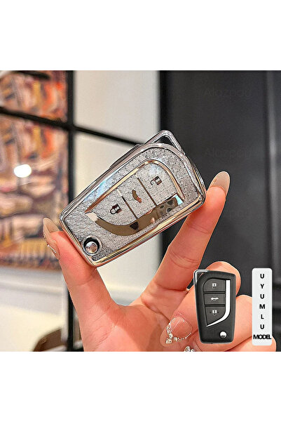 Alazpay Θήκη κλειδιού TPU με διαμαντένια κοπή για Toyota Corolla Auris Verso ...