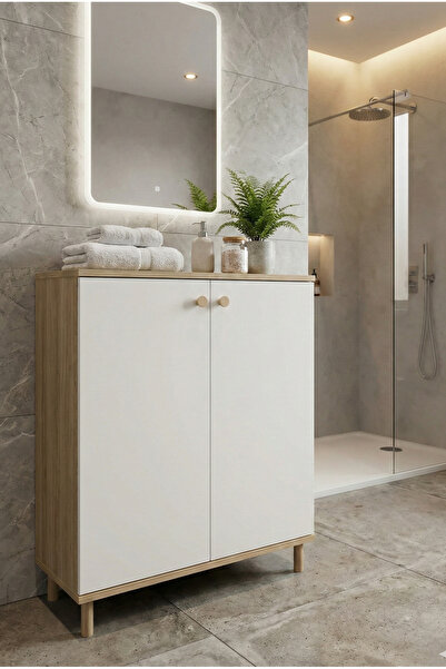 PEKA 2 Kapaklı 3 Raflı Banyo Dolabı – Çok Amaçlı Dolap