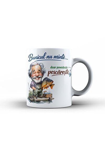 GIFTS4ALL "Grandpa doesn't lie..." mug - ceramic 330 ml - funny gift for fish...