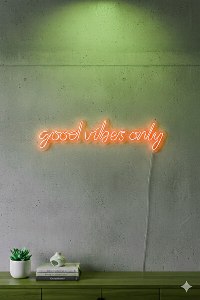 dekoraven Good Vibes Only Neon Tabela - Duvar Dekoru