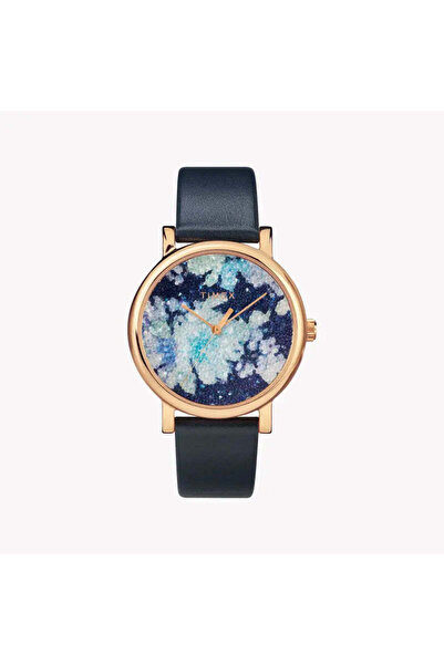 Timex Women's Blue Leather Watch, Rose Gold Case | Tw2r66400