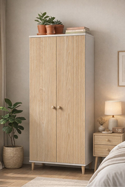 PEKA 2 Kapaklı 5 Raflı Gardırop Çok Amaçlı Dolap