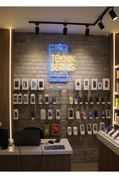 dekoraven Teknik Servis Logolu Telefon Figürlü Dekoratif Neon Tabela