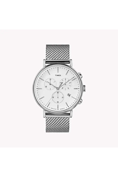 Timex Men's Silver Stainless Steel Watch, White Dial | Tw2r27100