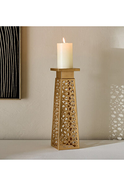 Generic Arabesque Zaynah Small Decorative Cutwork Pillar Candleholder - 9 x 9...