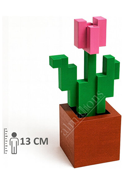Minecraft Themed Tulip Flower Decorative Figure - 13CM