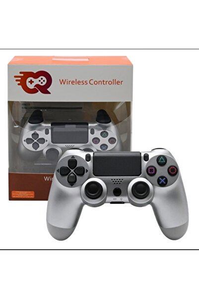 cr وحدة تحكم لاسلكية، عصا تحكم لجهاز بلاي ستيشن 4 والكمبيوتر الشخصي (فضي)