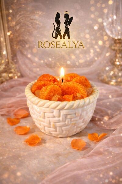 ROSEALYAM Tangerines candle-özgün tasarım-el yapımı mum