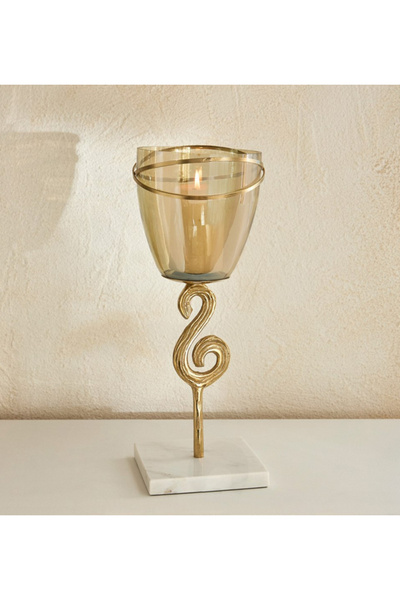 Generic Sands & Palms Sahra Metal and Marble Decorative Votive Holder - 11 x ...