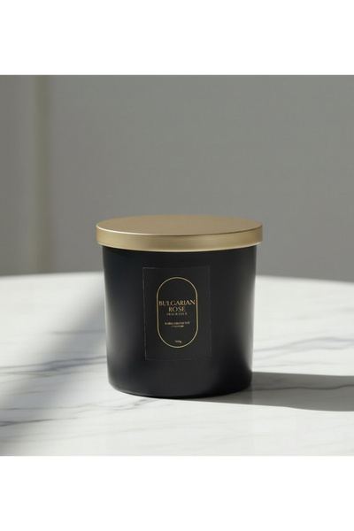 Generic Rabia Midnight Bulgarian Rose Scented Jar Candle with 2 Wicks - 300 g