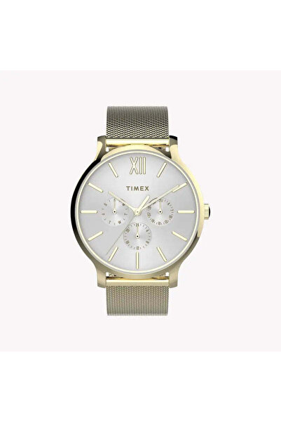 Timex Women's Gold Watch, White Dial | Tw2t74600