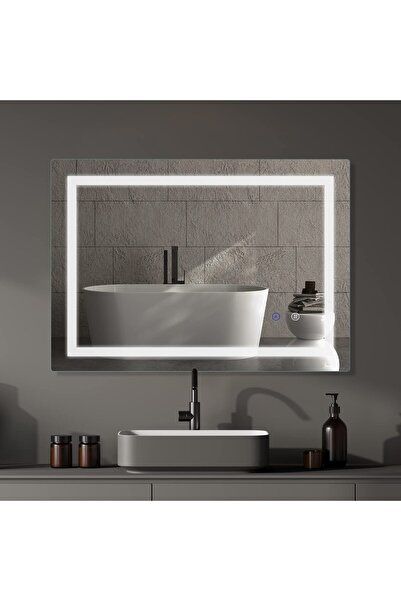 Bathqueen Oglinda baie LED, Sanitemodar, 70x90cm, Functie Dezaburire, Ilumina...